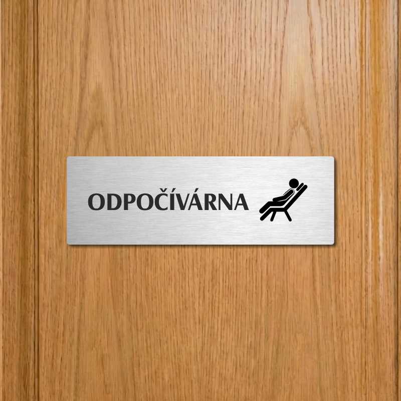 Odpočívárna, 240x79mm, stříbrná popiska 